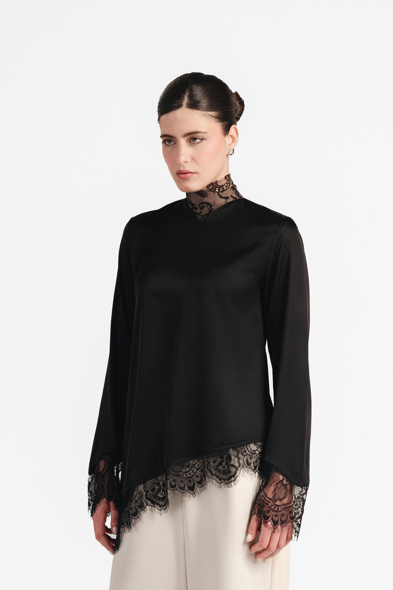 The Silk - Lace Asymmetrical Blouse