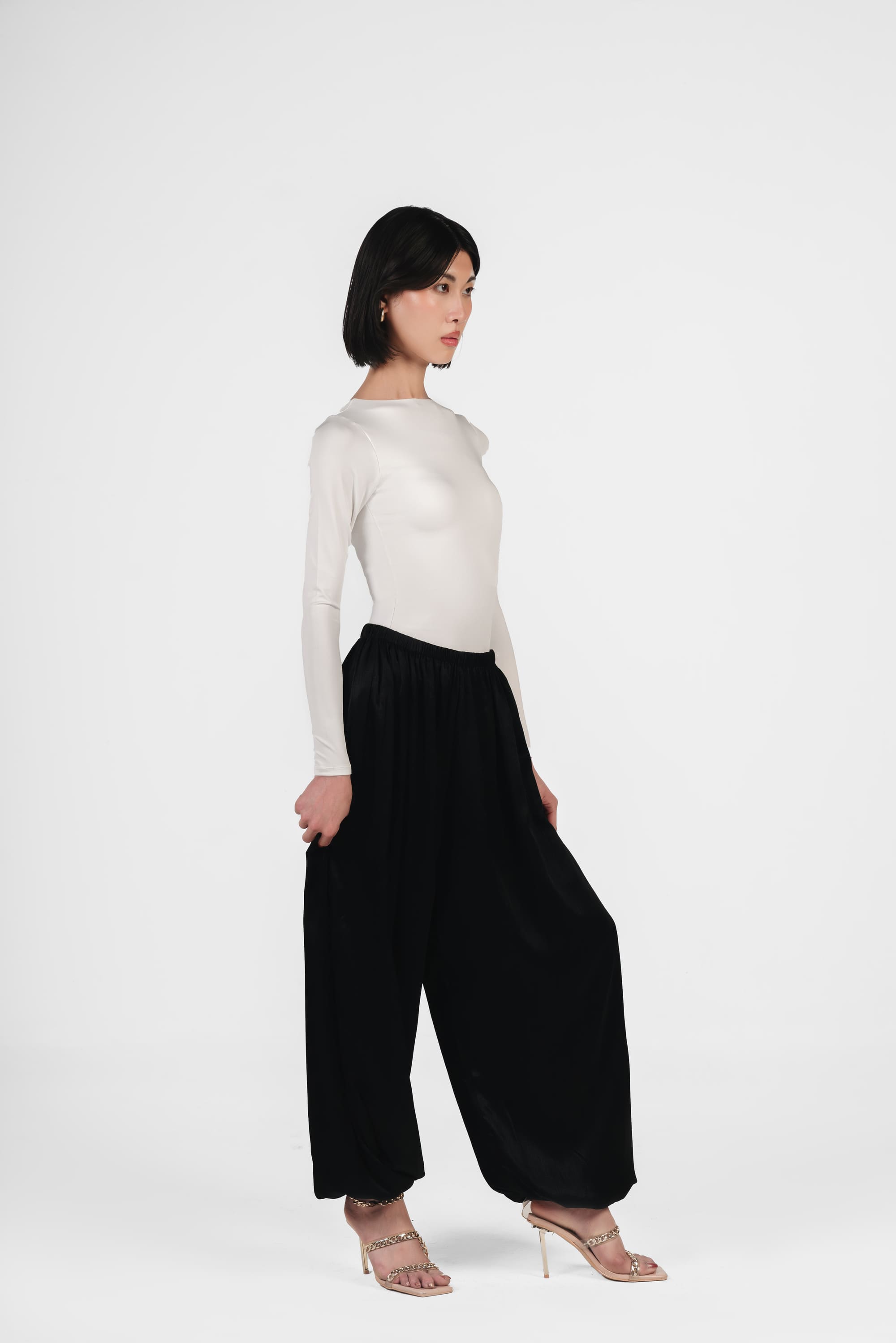 The Silk Balloon Pants - Black