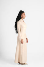The Japanese Collar Maxi Dress - Creamy