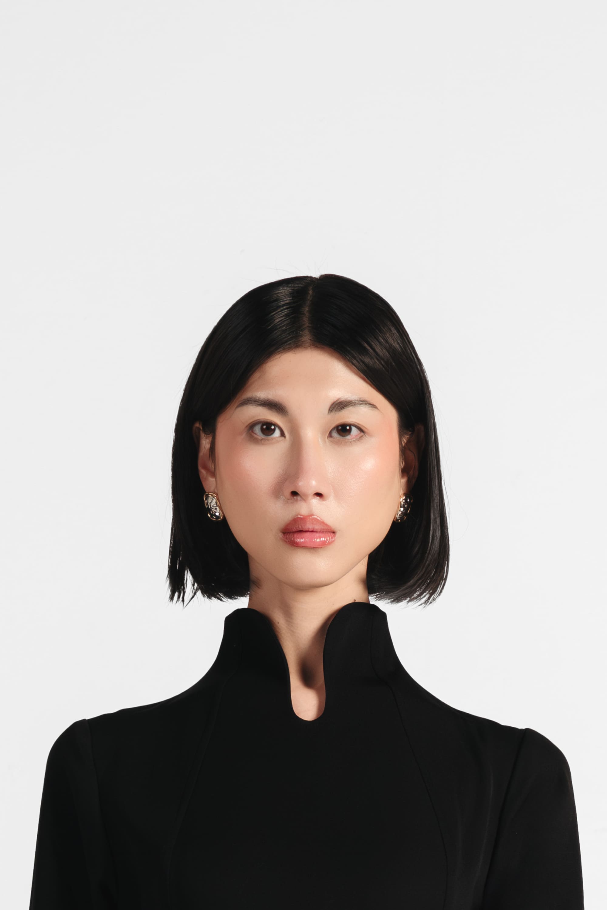 The Japanese Collar Maxi Dress - Black