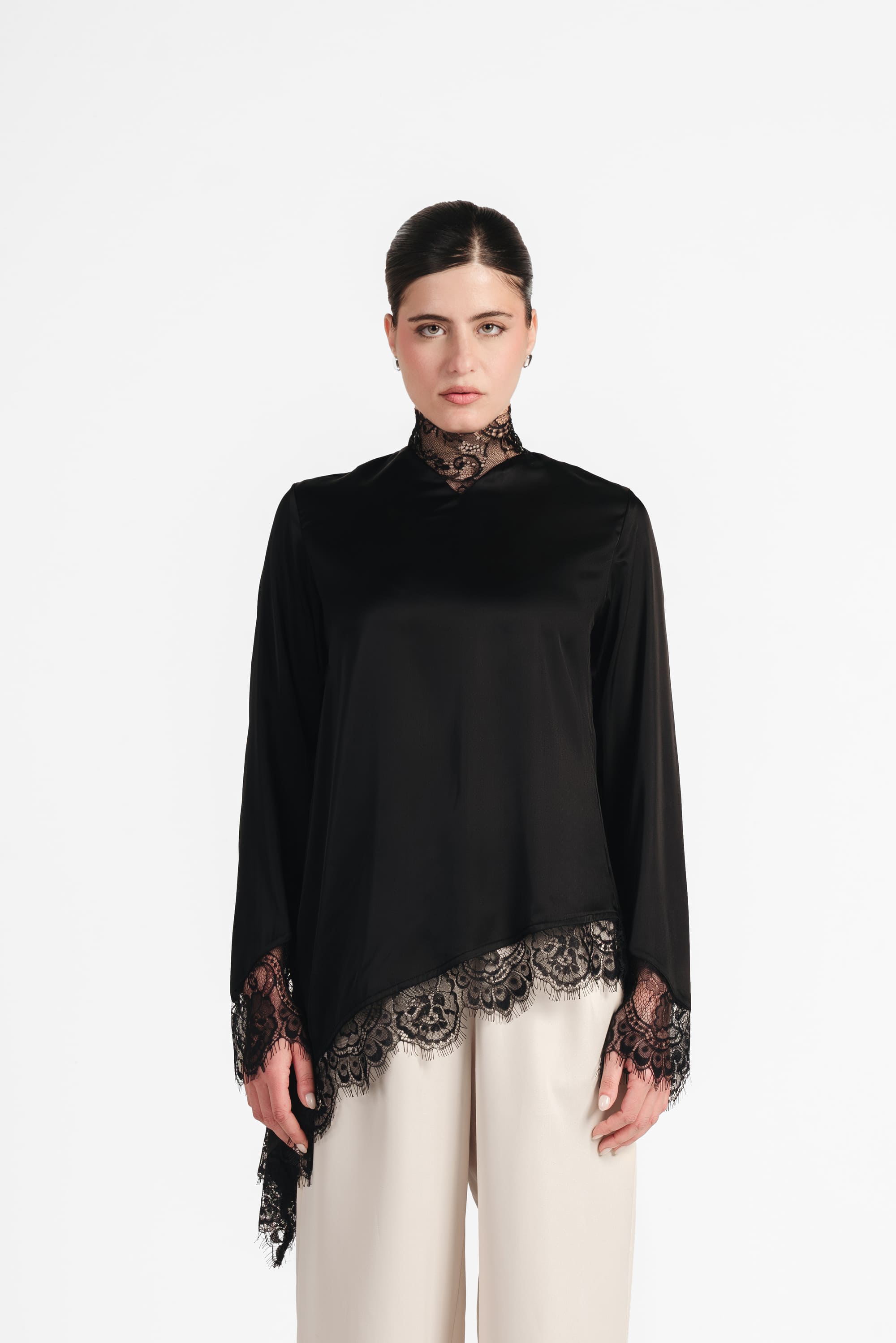 The Silk - Lace Asymmetrical Blouse