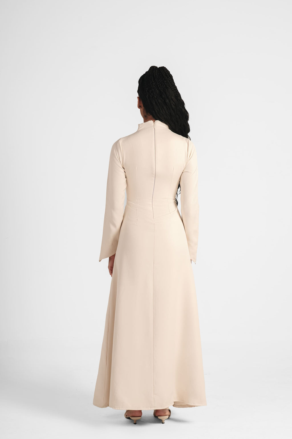 The Japanese Collar Maxi Dress - Creamy