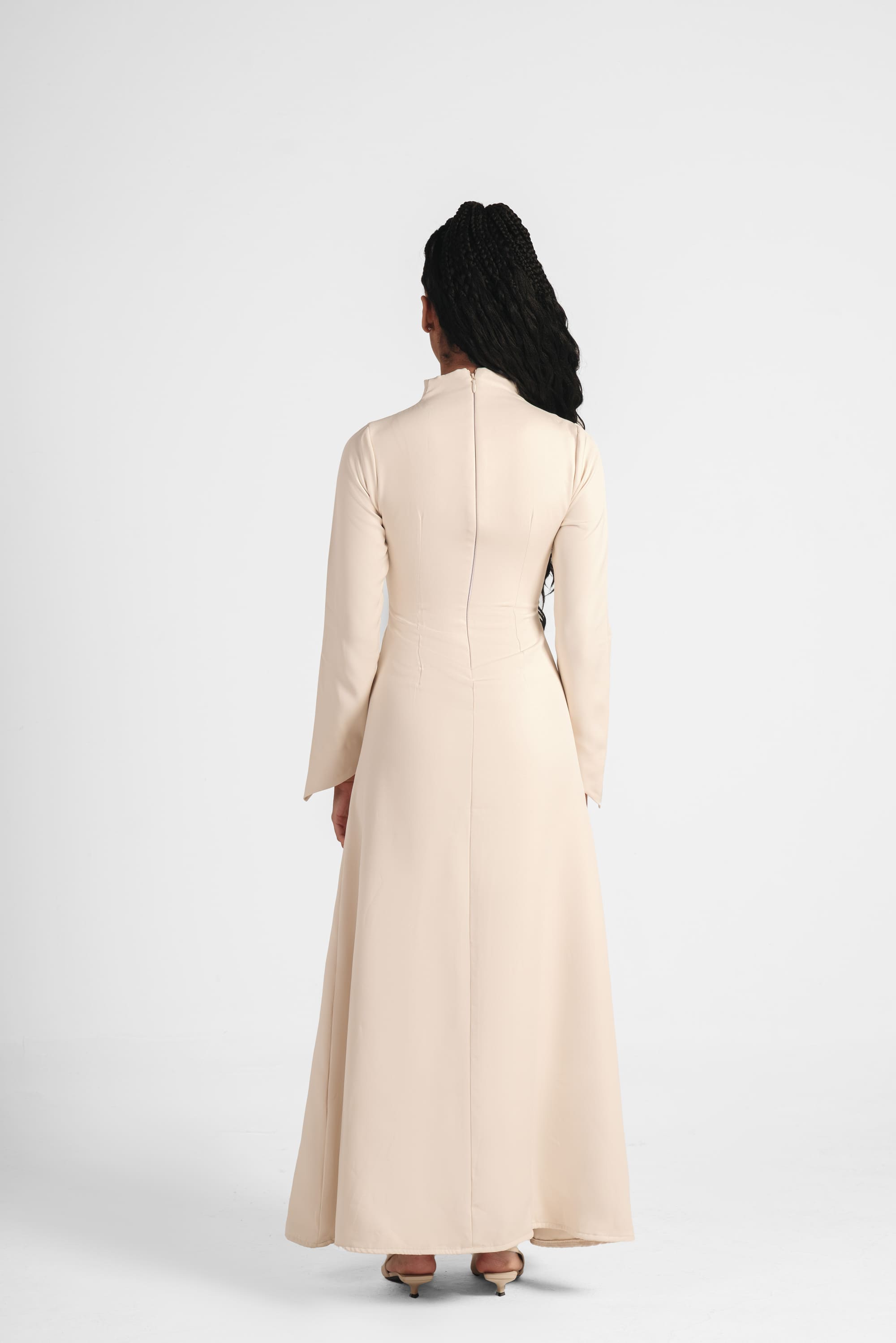 The Japanese Collar Maxi Dress - Creamy