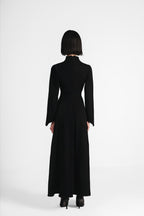 The Japanese Collar Maxi Dress - Black