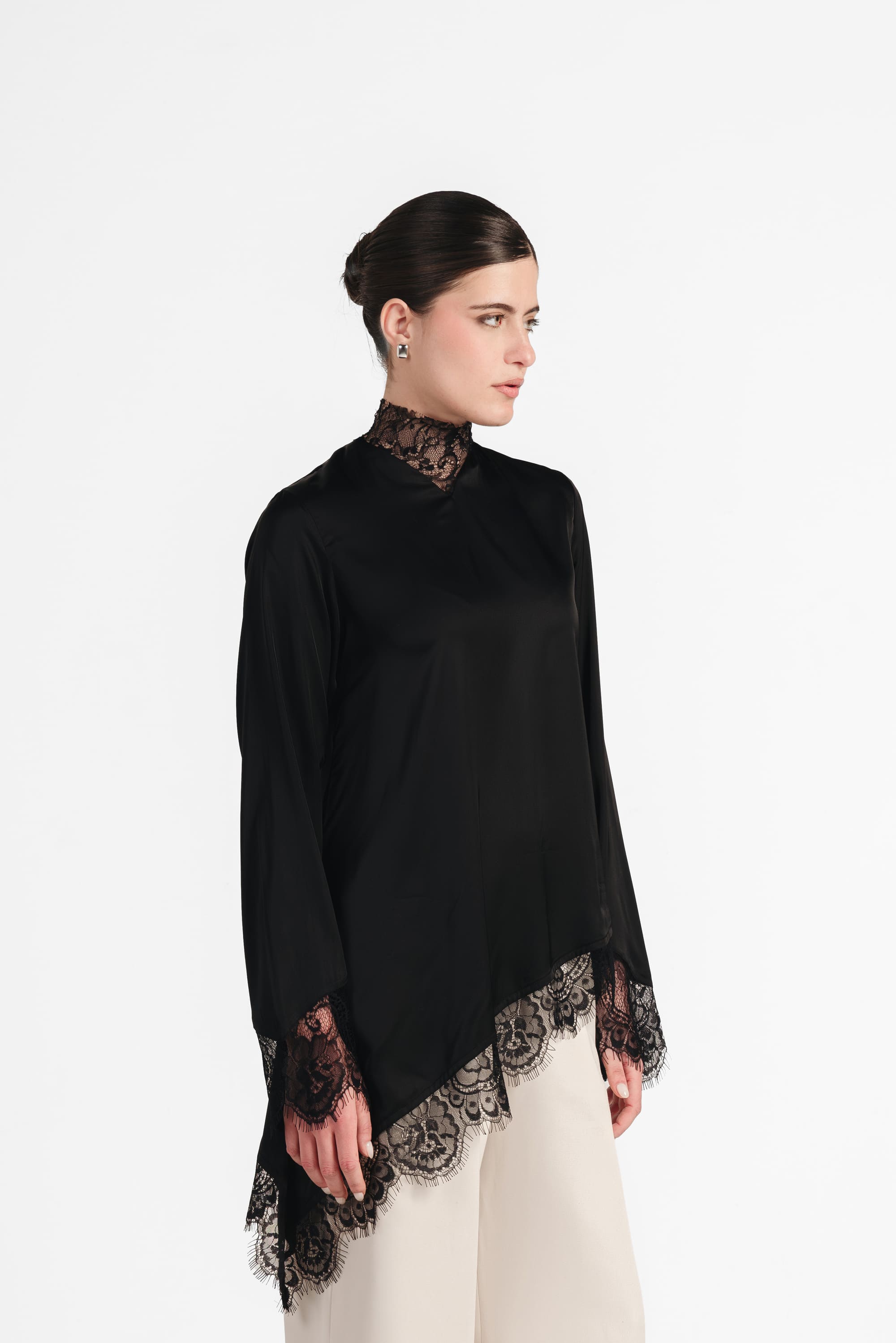 The Silk - Lace Asymmetrical Blouse