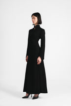 The Japanese Collar Maxi Dress - Black