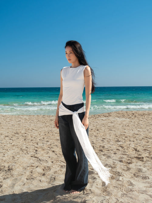 The Fringes Wrap - White