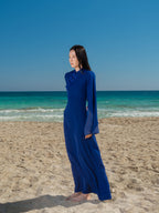 The Maxi Qipao - Midnight Blue