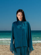 The Mandarin Silk Lace Set - Teal