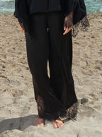 The Mandarin Silk Lace Set - Black