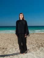 The Mandarin Silk Lace Set - Black