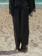 The Mandarin Silk Lace Set - Black