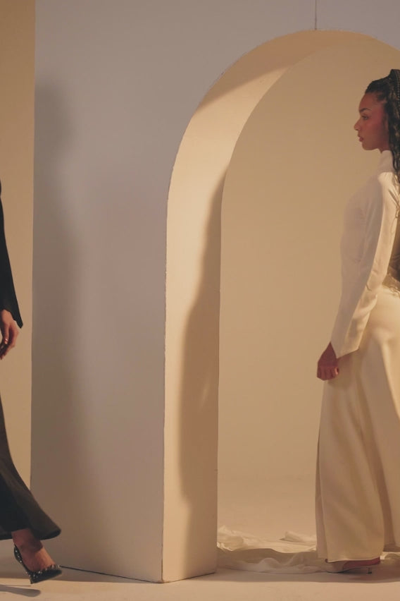 The Japanese Collar Maxi Dress - Creamy
