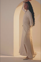 The Japanese Collar Maxi Dress - Creamy