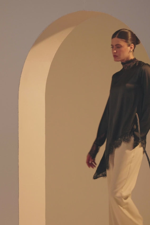 The Silk - Lace Asymmetrical Blouse